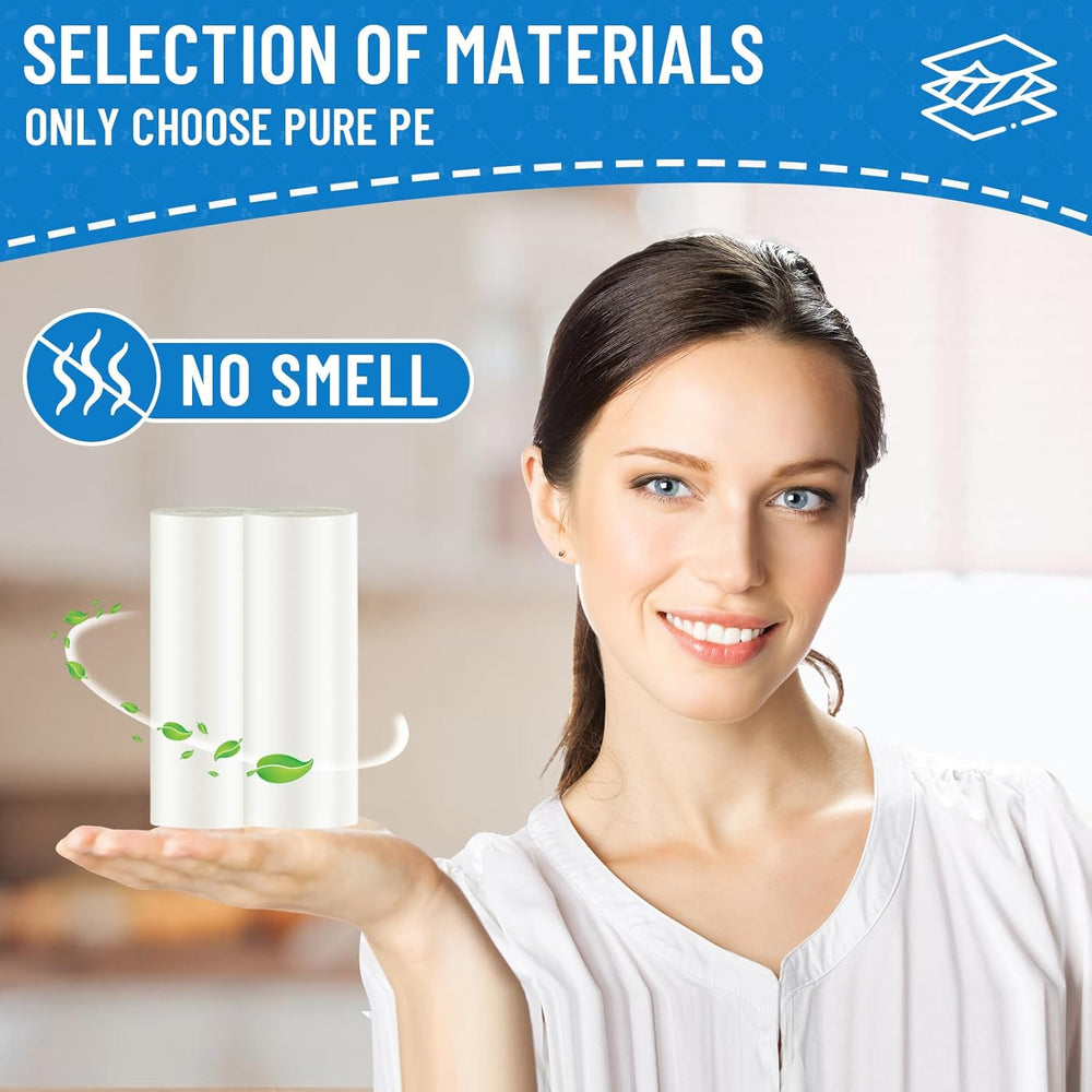 LainNeala Small Trash Bags 4 Gallon, 1000 Count Small Garbage Bag Bathroom Wh...