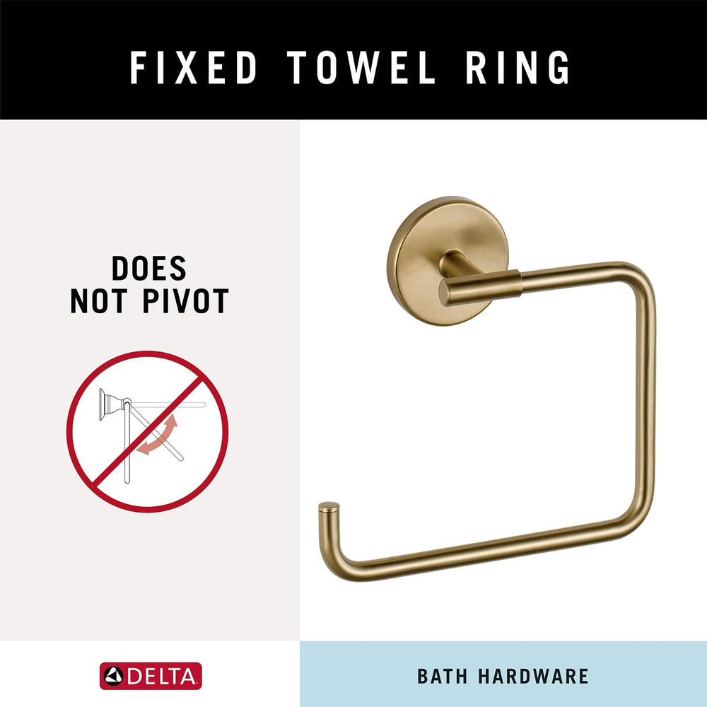 Delta Hand Towel Holder | Square Champagne Bronze Ring for Hanging Towels in ...