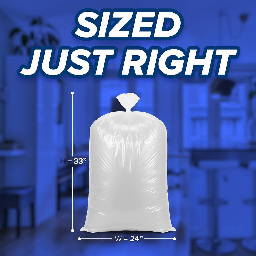 Small 24” X 33” Clear Trash/Wastebasket Liner, 12-16 Gal, 13 Gal Garbage Bags...