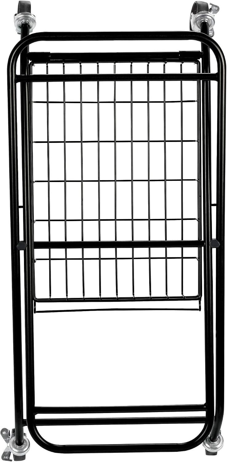 Artesa Verona Collapsible Laundry Cart with Basket, Black Large