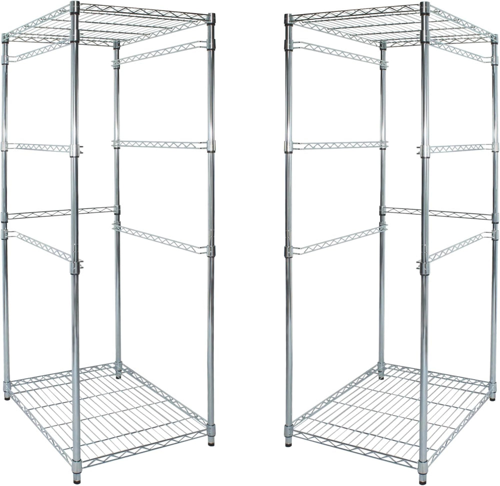 MonsterRAX 2-Pack 5-Tier NSF Bin Rack for 27-Gal Totes, Silver