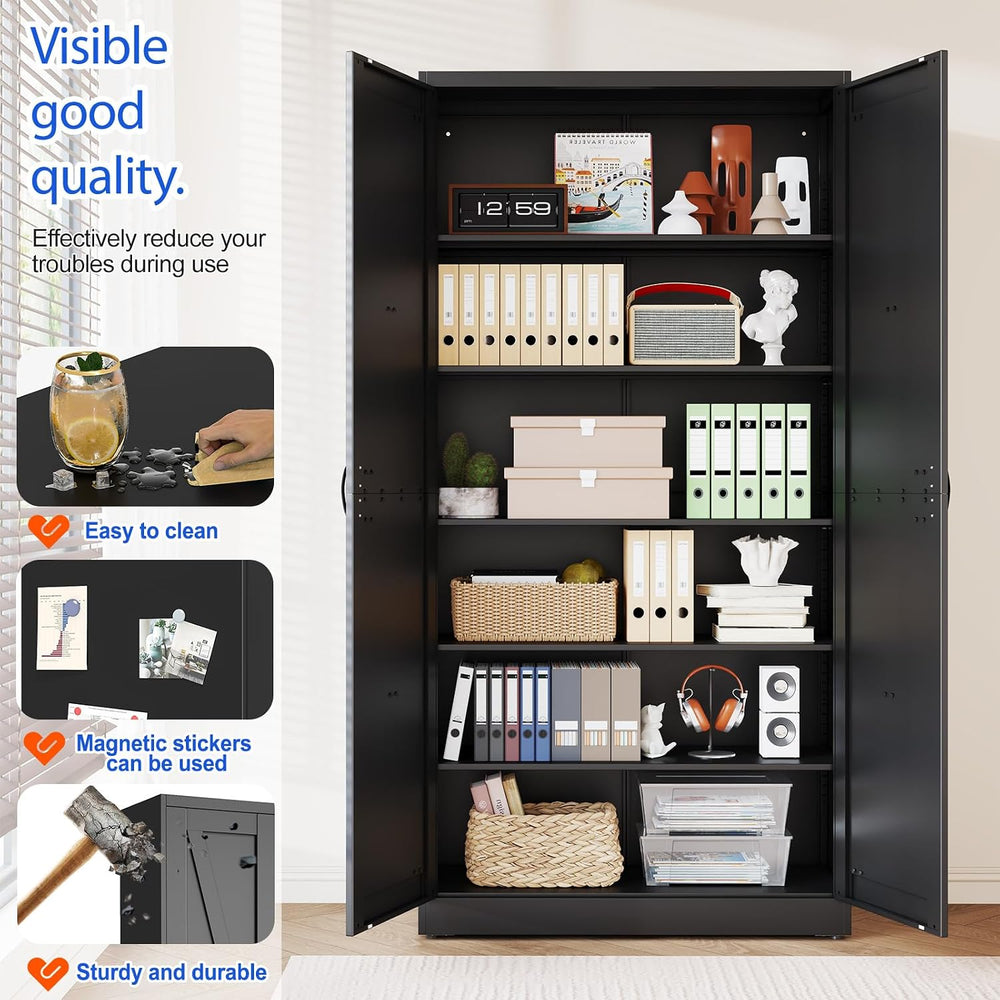 79" Tall New Update Kitchen Pantry Cabinet, Metal Storage Cabinet