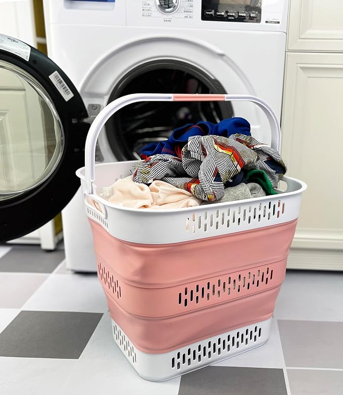 SAMMART 40L Collapsible Plastic Laundry Basket