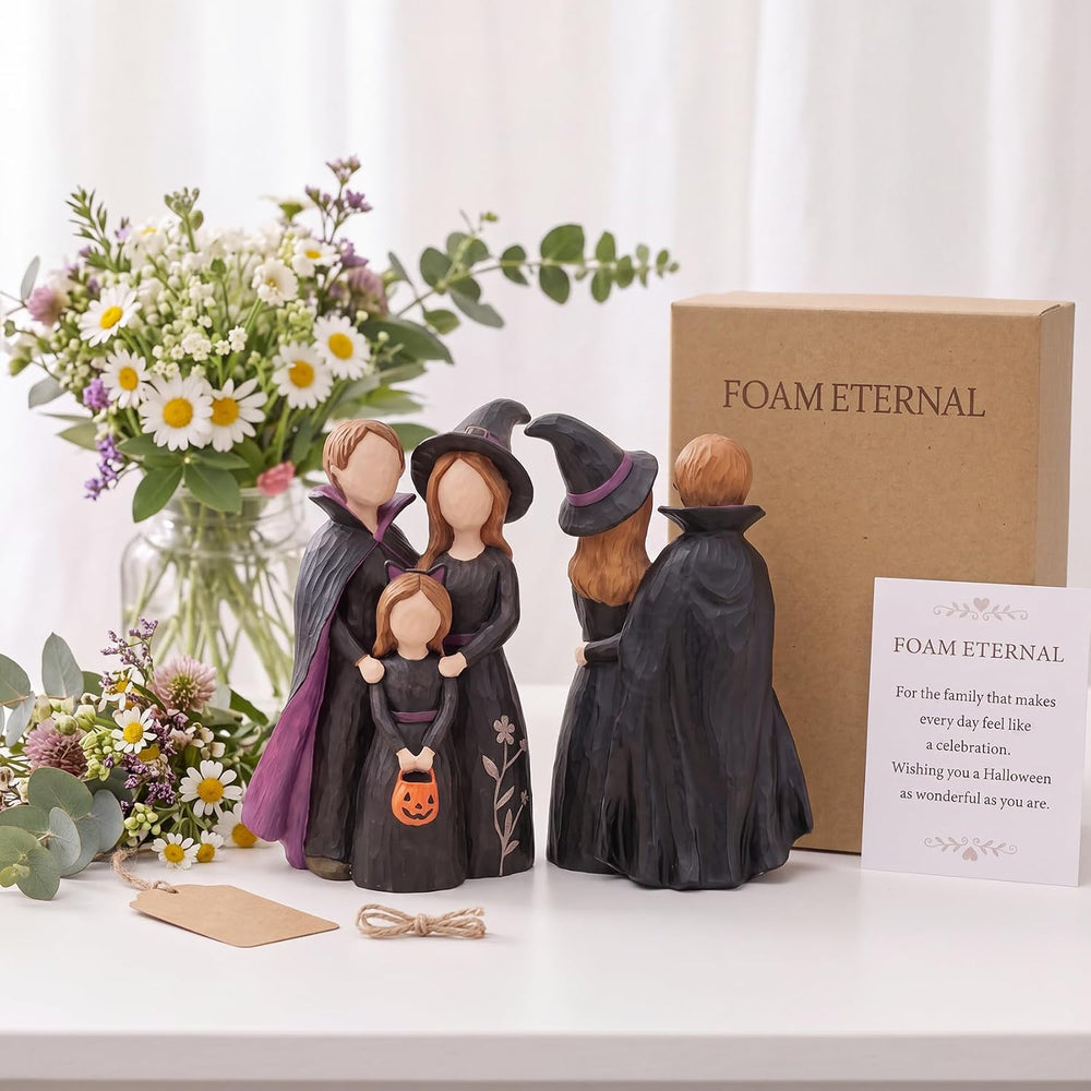 Halloween Decor Indoor, 6" Halloween Family Figurine, Gift for Family