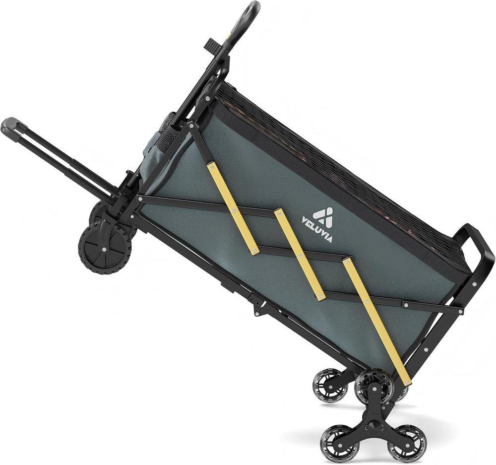 Upgraded Stairs Climbing Cart with Triangular Wheels, Folding Utility Cart