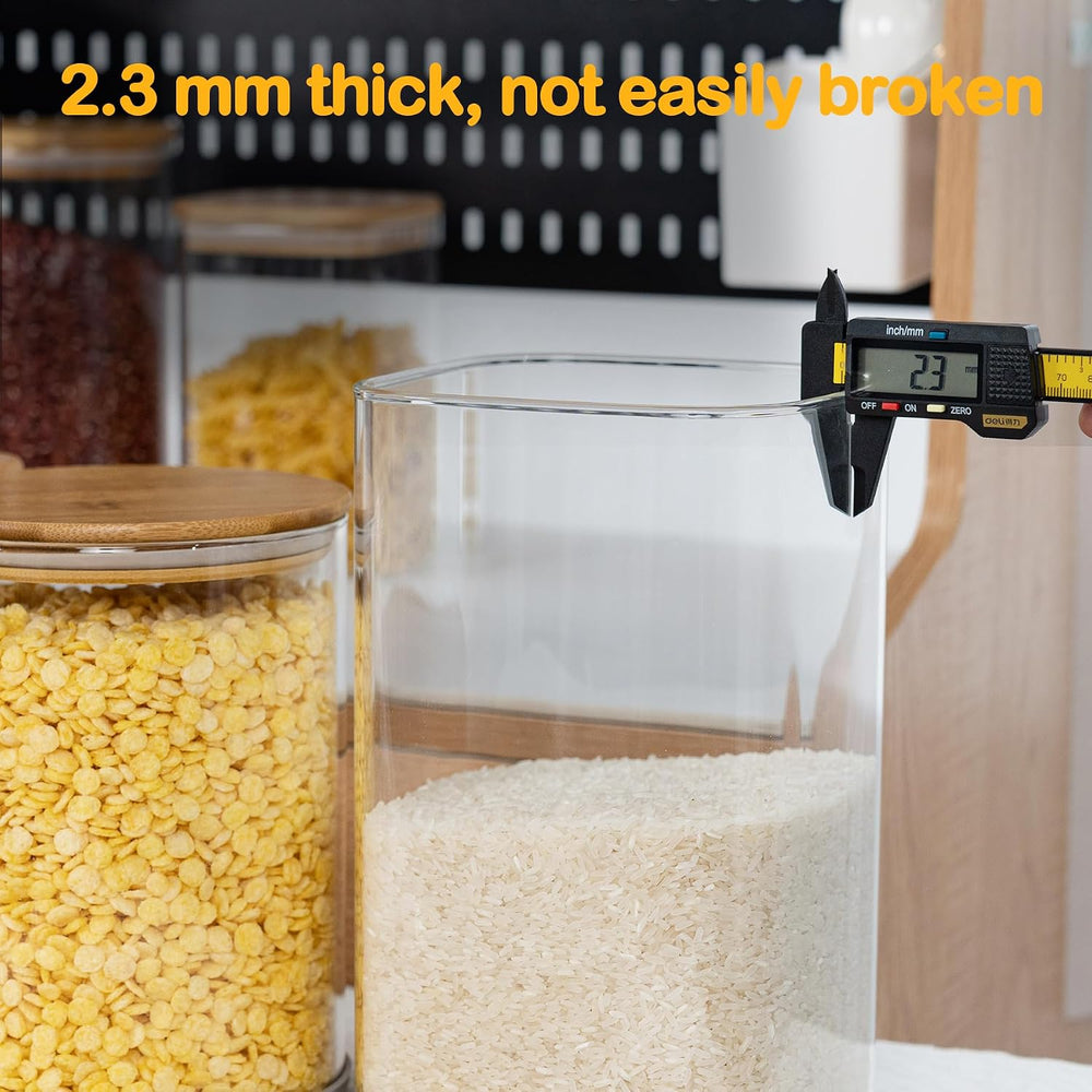 D2scrma 19oz/0.6Qt/550ml Square Glass Storage Containers with Lids 6-Pack