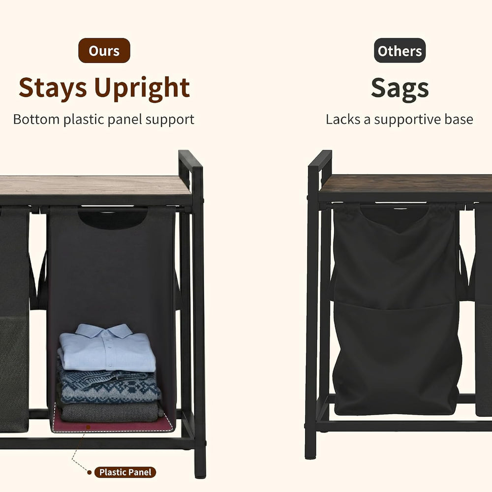 Heybly Laundry Hampers, 4 × 15Gal (228 L) Laundry Basket with Large Desktop S...