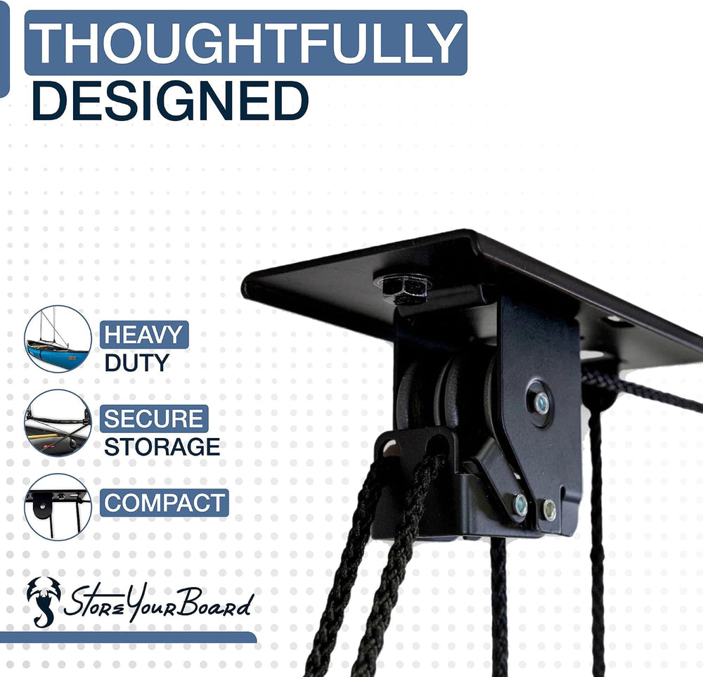 StoreYourBoard Cargo Box Pulley System – Heavy-Duty Garage Hoist Lift for Roo...