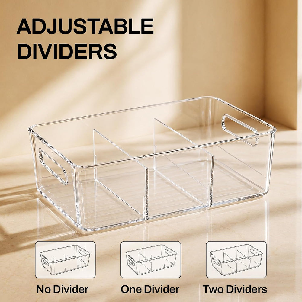 10-Pack Pantry Organizers and Storage, Clear Fridge Organizer Bins