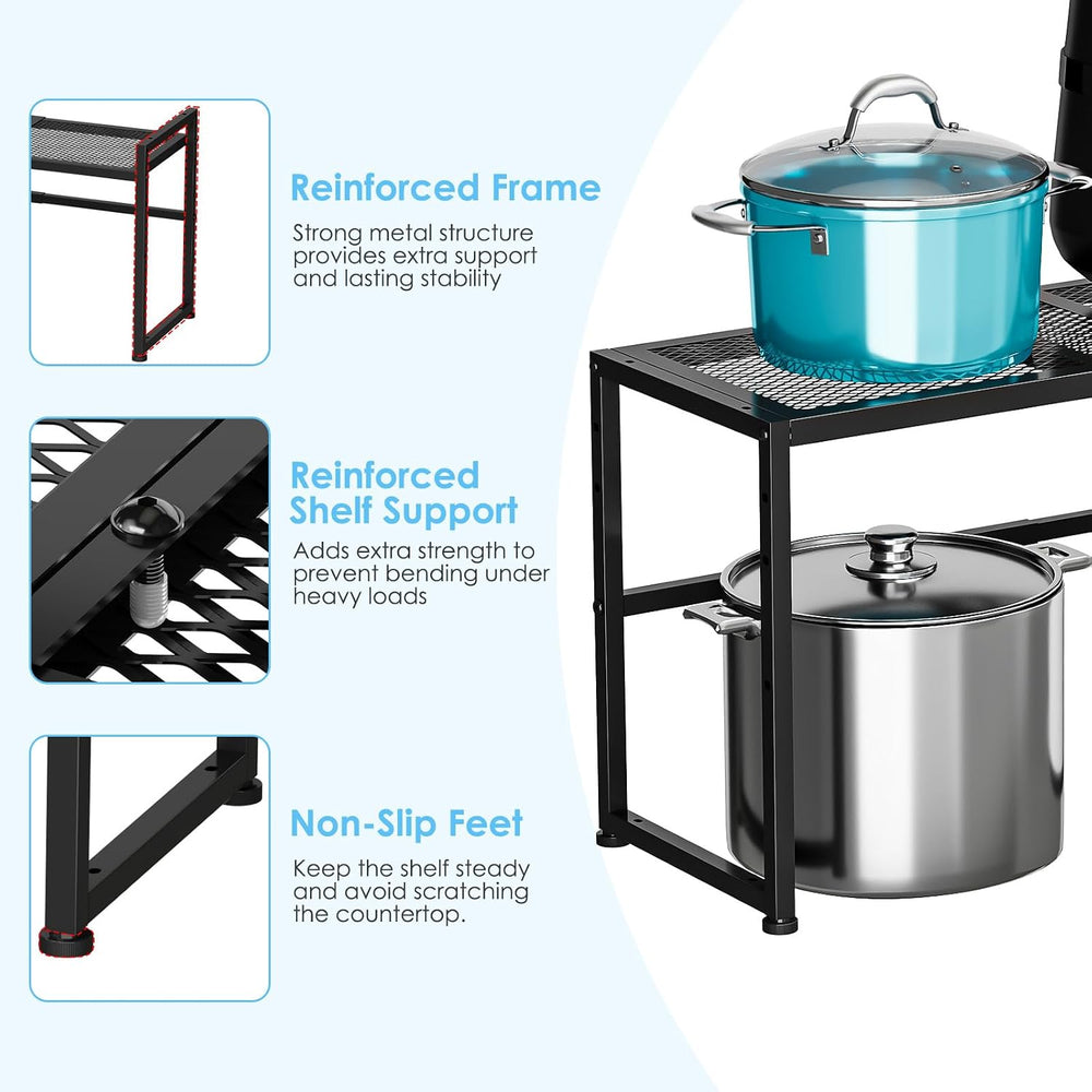 Expandable Storage Shelves Rack, Heavy Duty Metal Shelving Unit and Storage