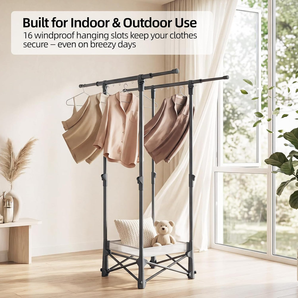 BIREN Clothes Drying Rack Foldable with Drying Net Portable Clothes Rack with...