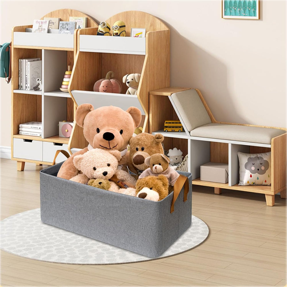 SNWDN 6 Pack Closet Cloth Storage Bins with Handles(Grey 16.5''L x 11...