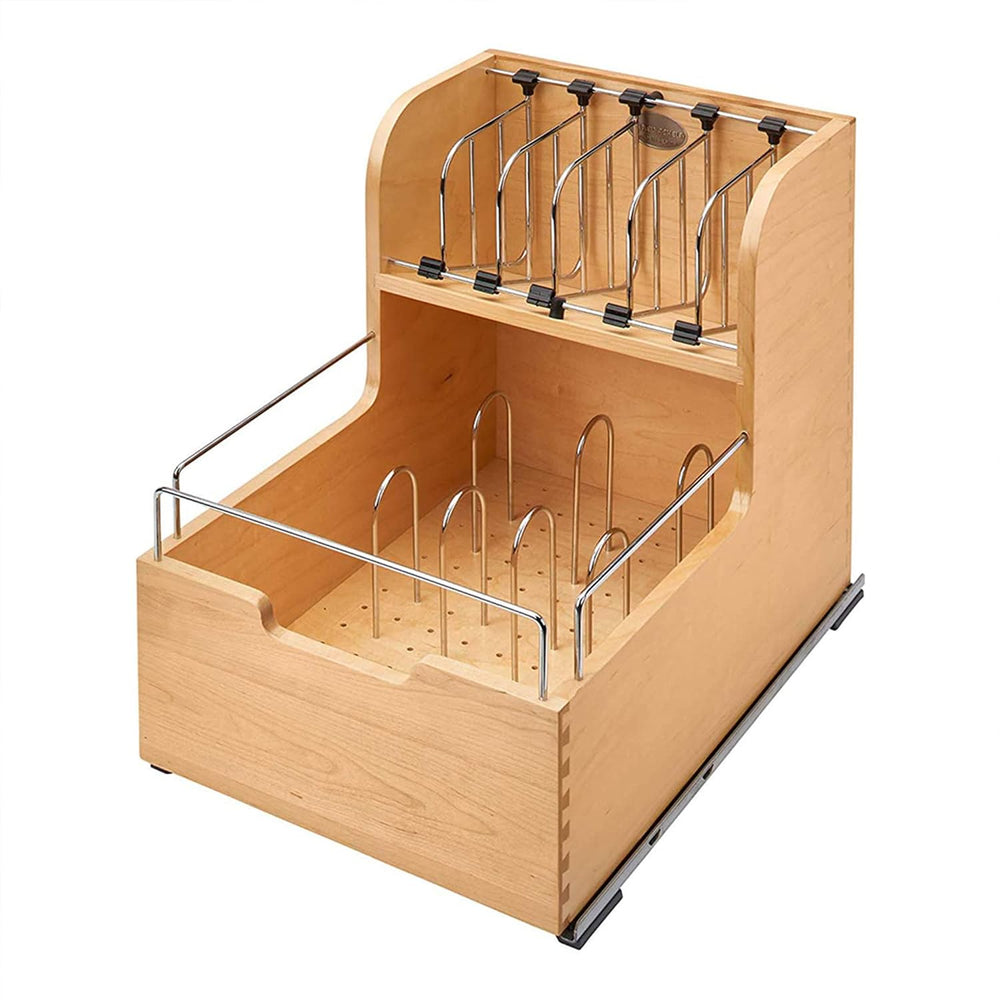 Rev-A-Shelf 18" Divided Storage Bin for Kitchen or Bathroom Cabinets, Fo...