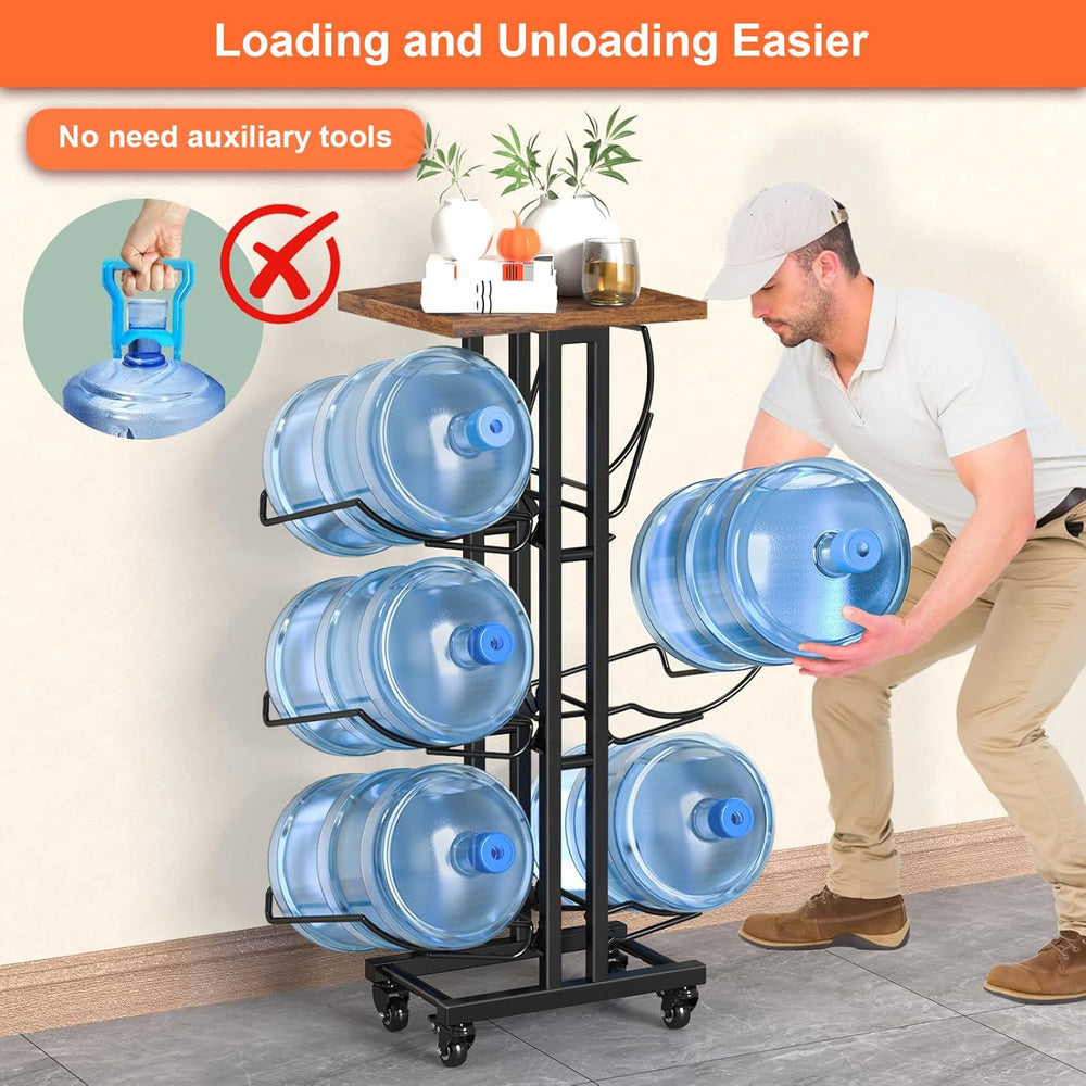 5 Gallon Water Jug Holder,3 Tier Foldable Heavy Duty Water Jug Stand Water Bo...
