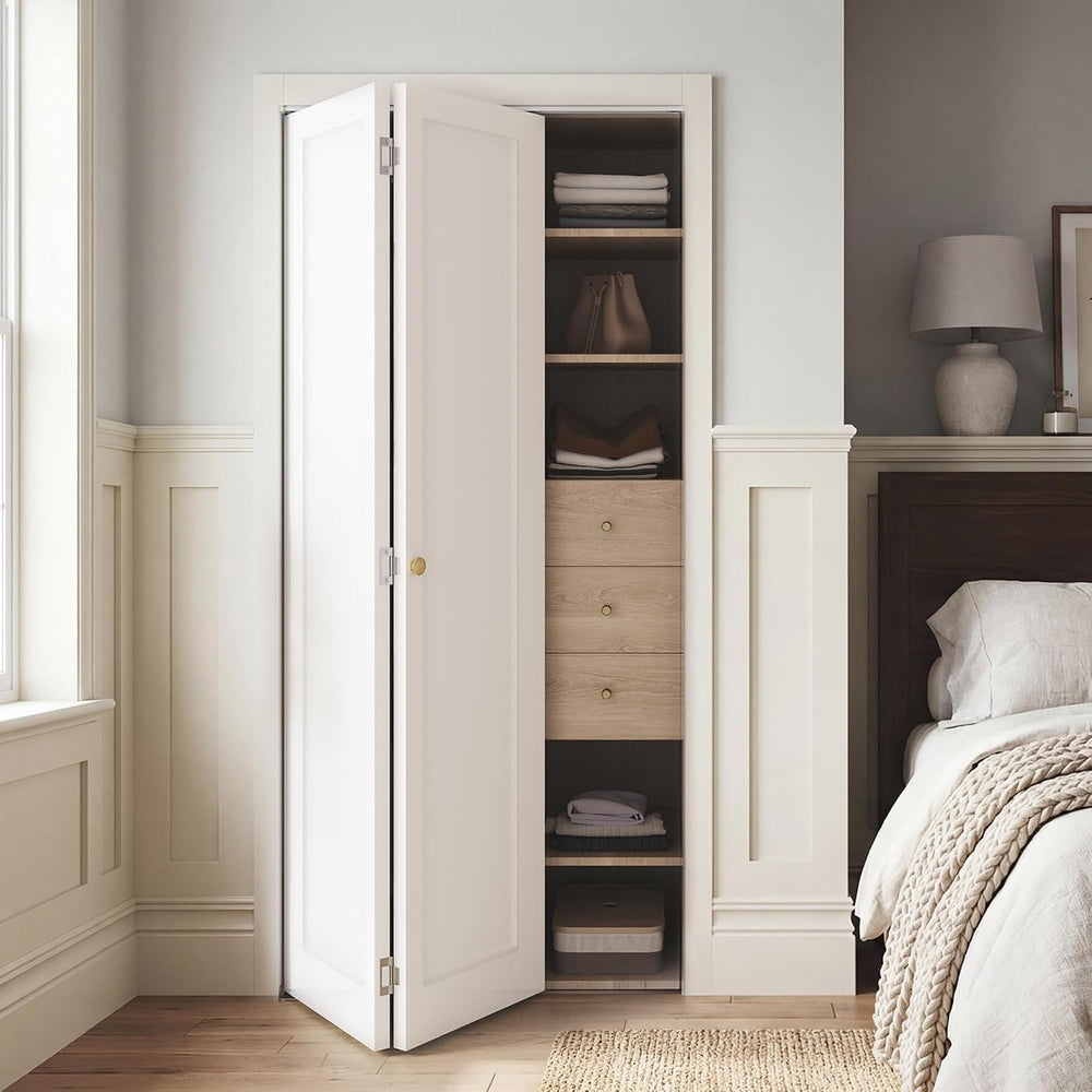 SMARTSTANDARD Bifold Closet Door for 32" x 80" Opening,1-Panel Bi-f...