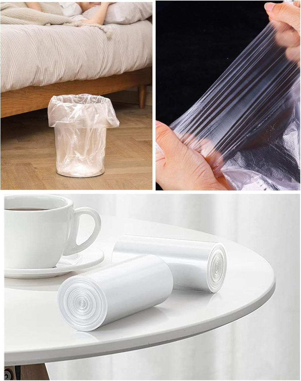 320 Count 8 Gallon Trash Bags Clear Medium Garbage Bags Strong, Leakage-Free,...