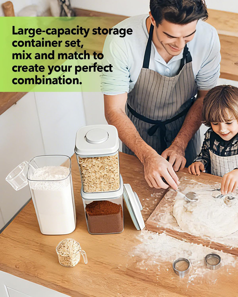 Airtight Food Storage Containers Set with One-Touch Lid, 2-Pack (2.8 QT / 2.6...