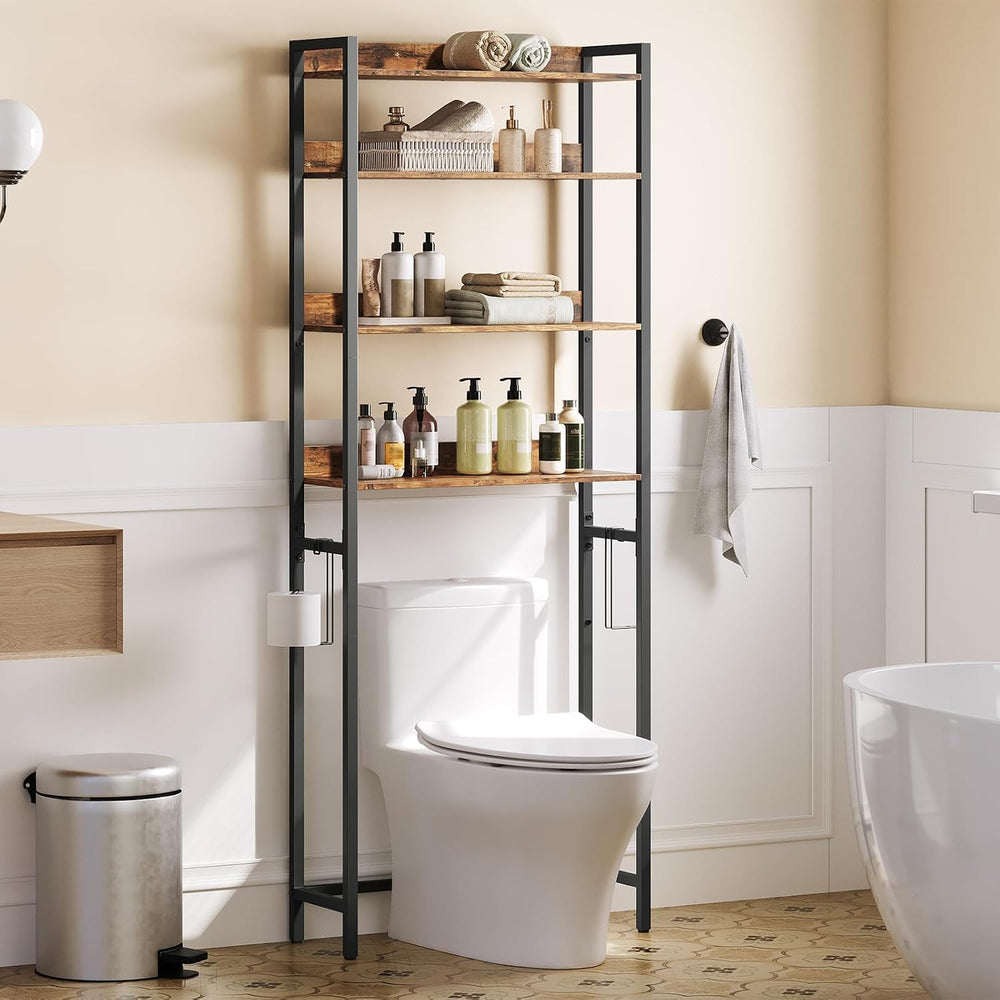 MAHANCRIS Over The Toilet Storage Rack, 4 Tier Bathroom Organizer Over Toilet...