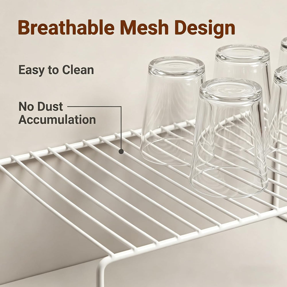 Set of 6 Large (15.7 x 9.4 Inch) Kitchen Cabinet Organizer Shelf, Wire Freeze...