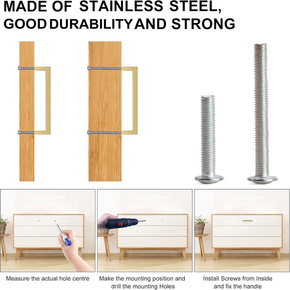30 Pack 3 Inch Gold Cabinet Pulls, Square Drawer Handles