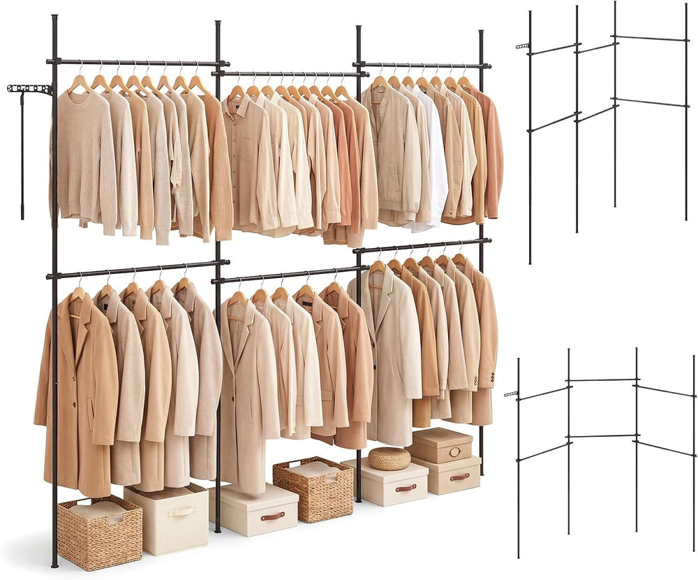 GIANTEX Floor to Ceiling Clothes Rack, Heavy Duty Garment Rack Adjustable