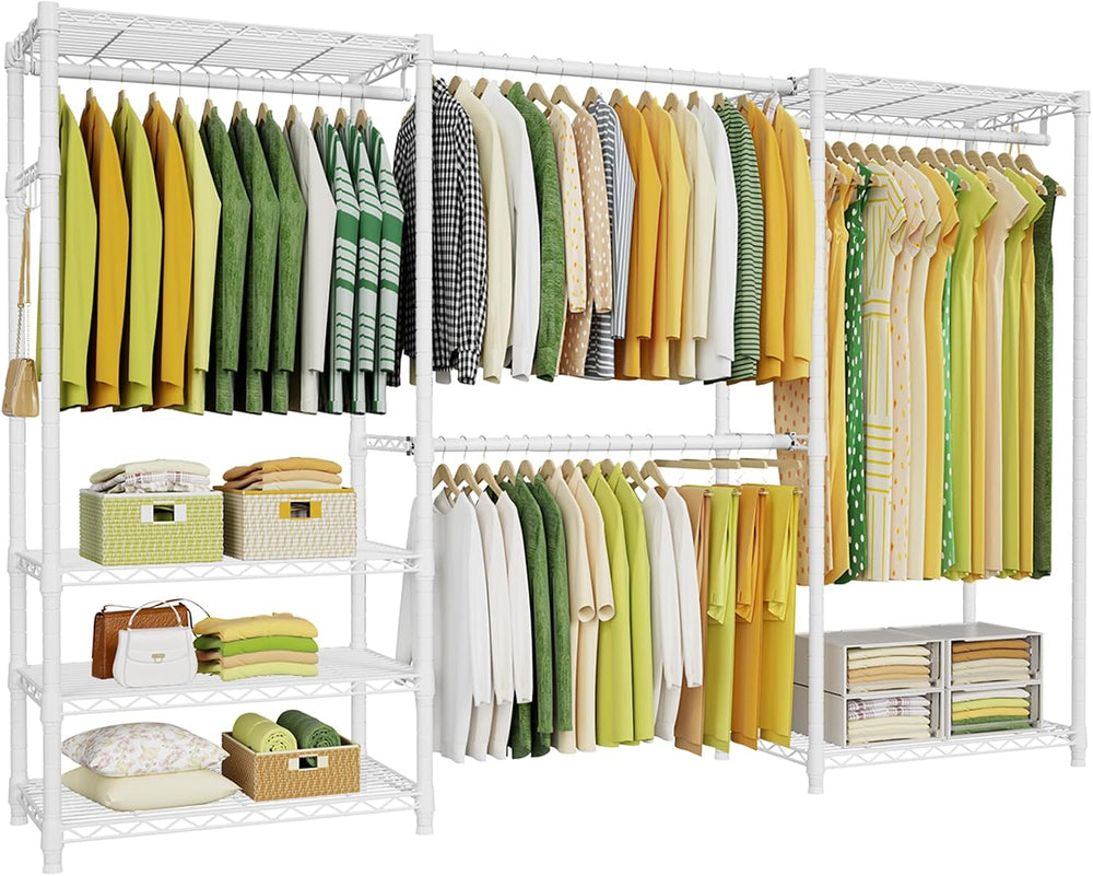 E1 Heavy Duty Closet Garment Rack, Adjustable Metal Clothing Storage