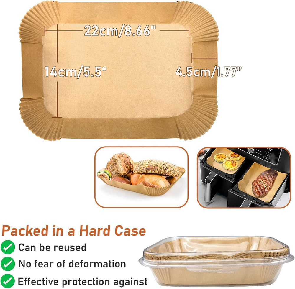 Air Fryer Liners Disposable, Rectangular Airfryer Paper Liners for Ninja 2-Ba...