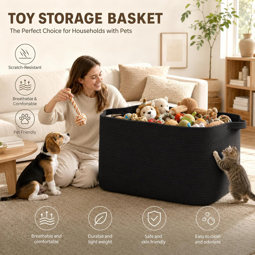 OIASKET 118L Extra Large Blanket Basket, 24.8" x 17.7" x 17.2"...