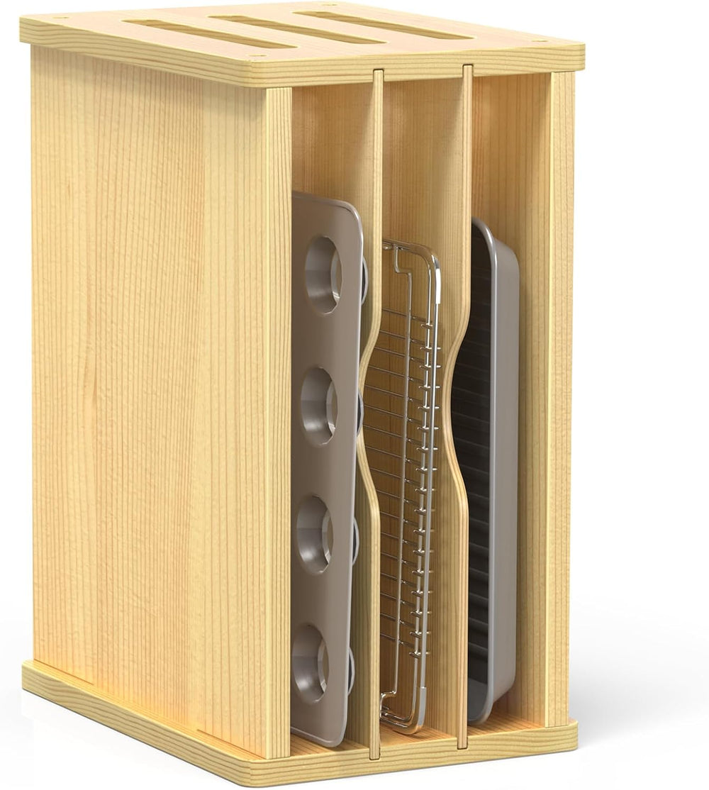 4 Tier Tray Dividers for Cabinets, Kitchen Vertical Baking Sheet Organizer