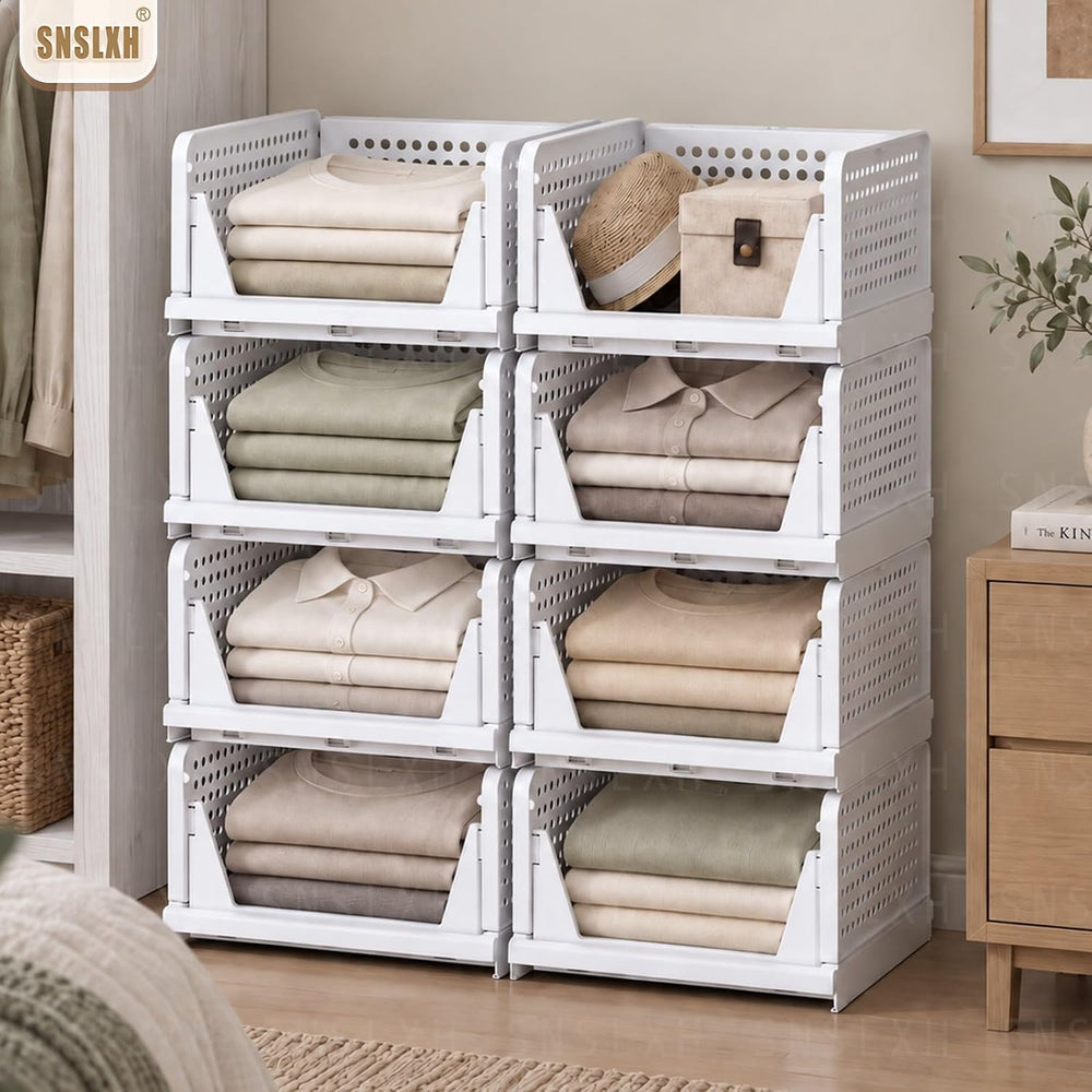 5 Pack Closet Organizers and Storage, Reinforced Stackable Closet 16.73" in