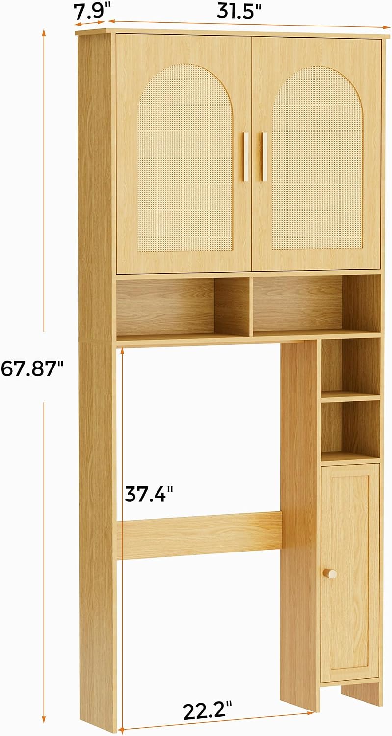 Wooden Over The Toilet Storage Cabinet, Natural