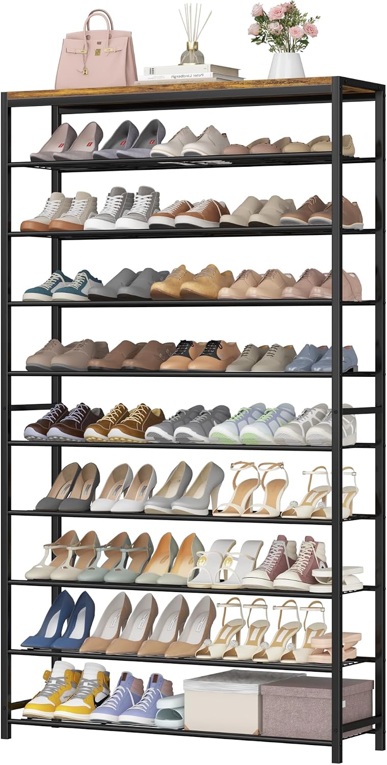 HOMEFORT 10 Tiers Shoe Rack Organizer,39.4" Shoe Storage Shelf for Close...