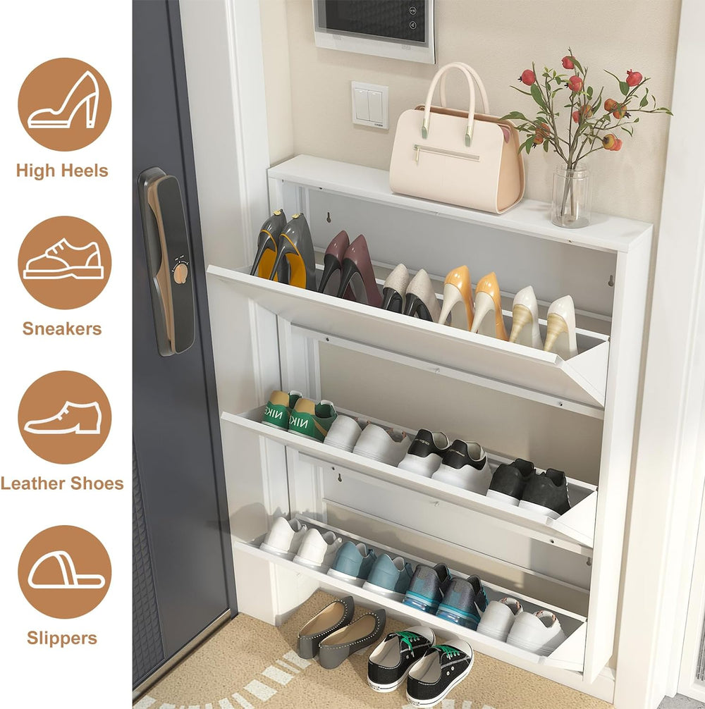LUCYPAL Shoe Cabinet Storage for Entryway,Slim Wall Mounted Shoe Cabinet with...