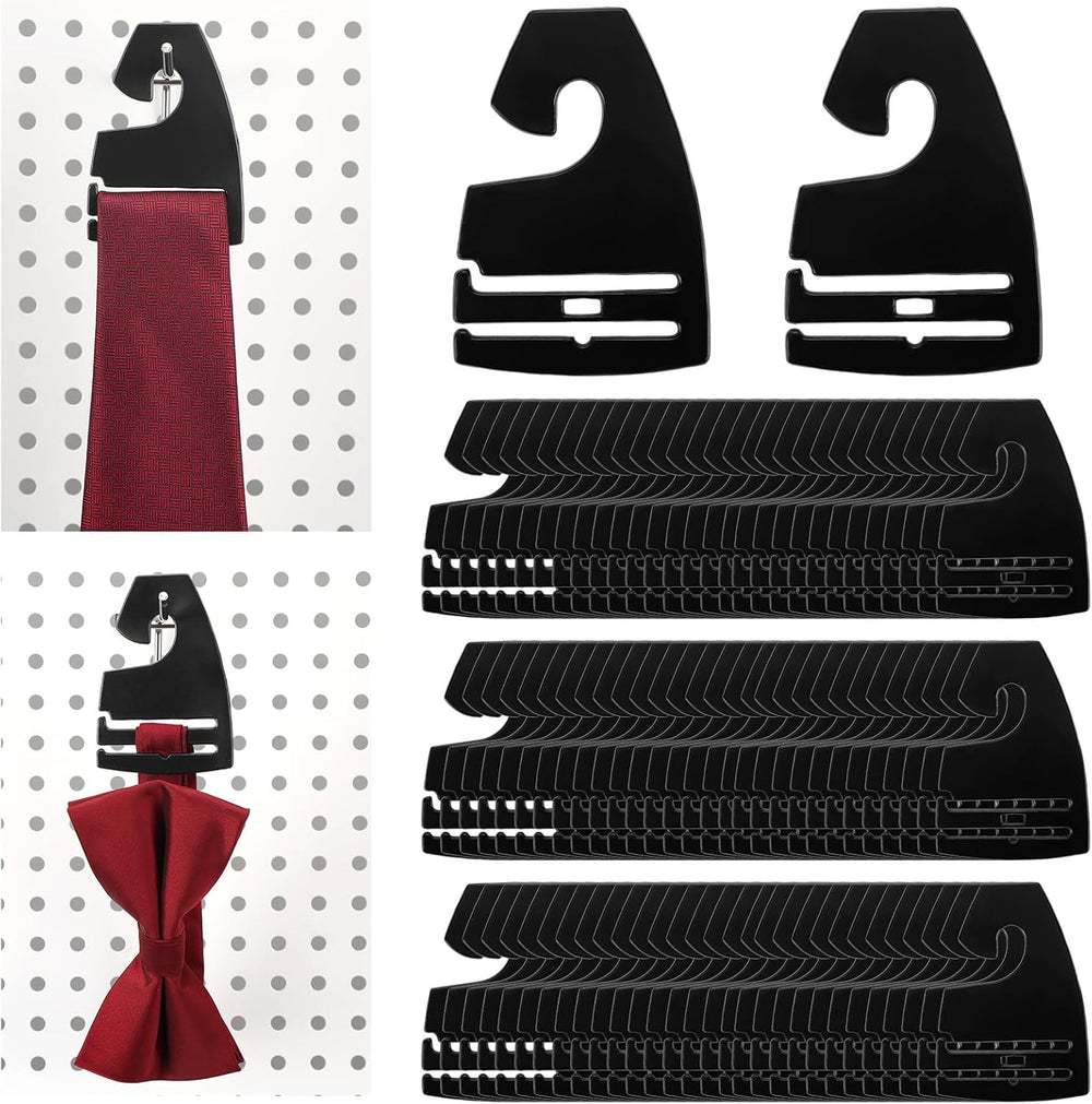 200 Pcs Tie Hangers, Plastic Neck Tie Holders for Display, Black Necktie Hook...