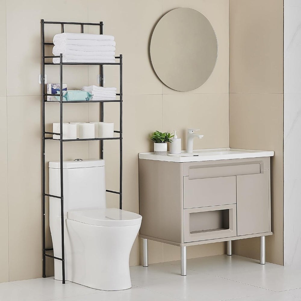 3-Tier Over The Toilet Storage Rack, Black