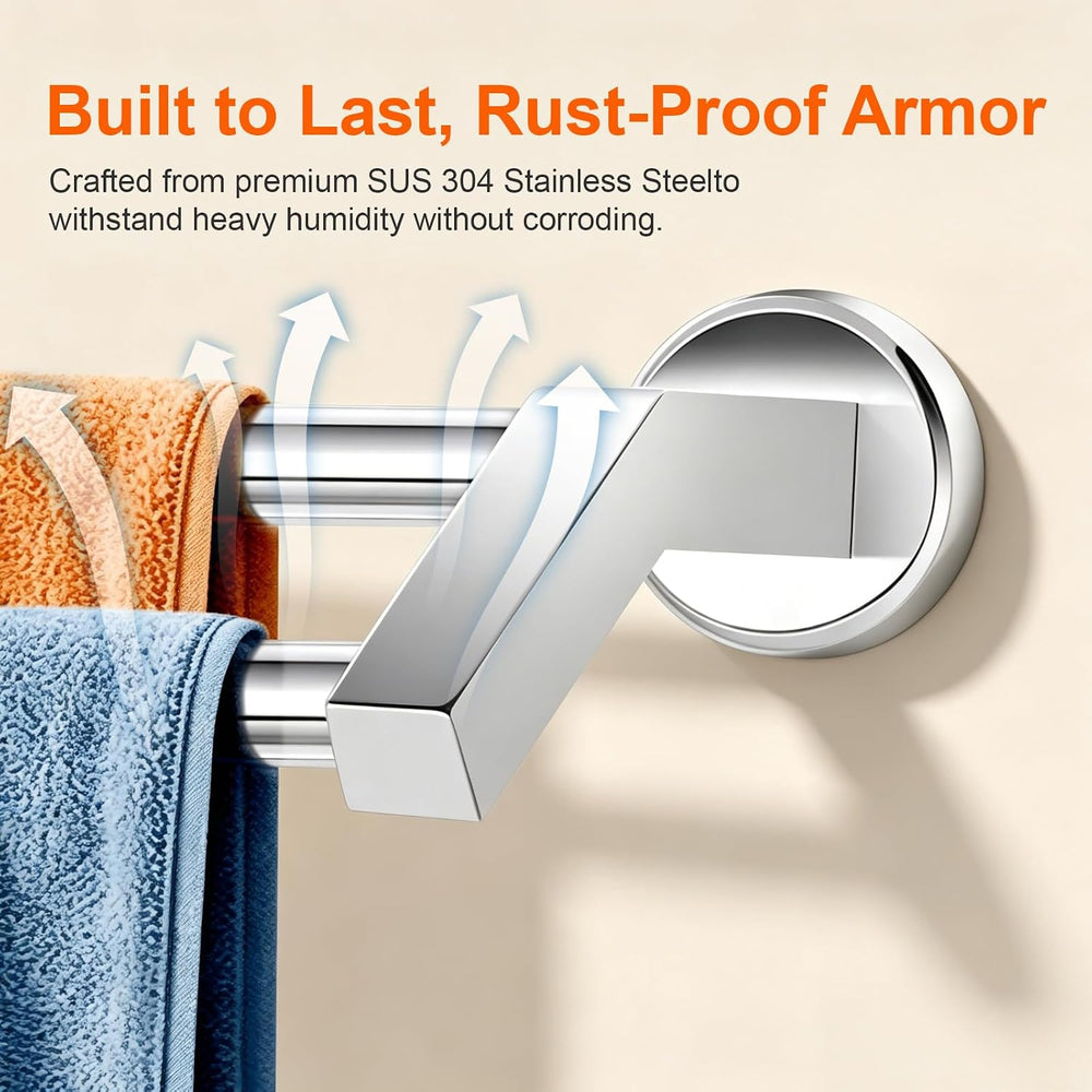 30" SUS304 Double Towel Bar,Chrome Wall Mount Towel Rack