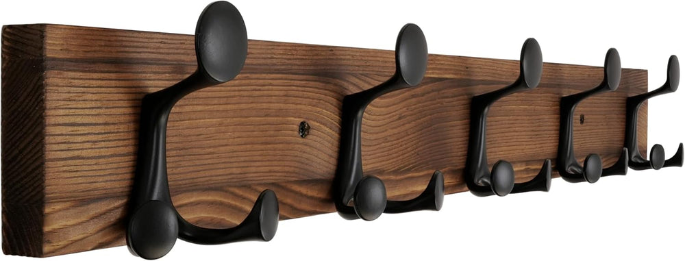 WEBI Coat Rack Wall Mount,30" Solid Wood Coat Hooks Wall Mounted Coat Ha...