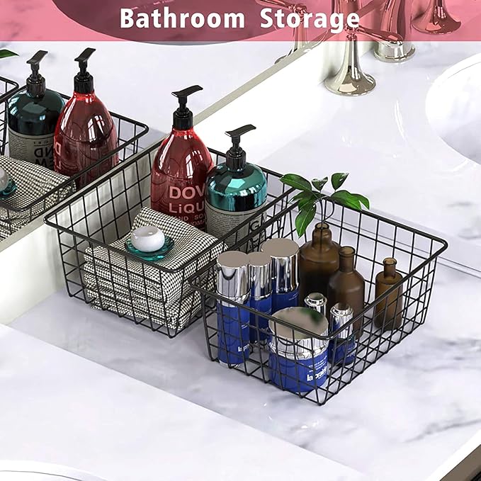 Metal Wire Food Storage Basket Organizer (2 Pack)