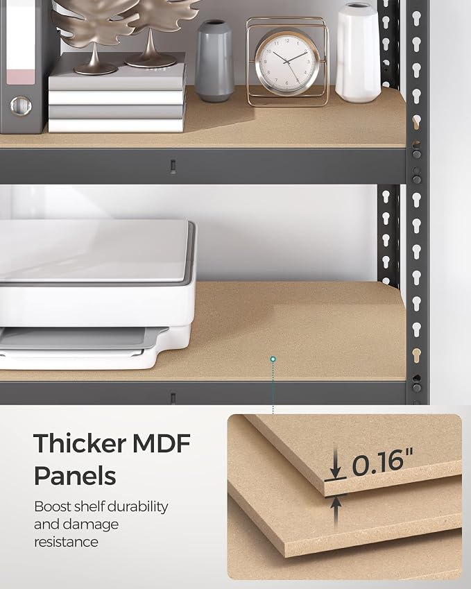 SONGMICS 5-Tier Storage Shelves, Load 2310 lb, Boltless Assembly, Adjustable ...