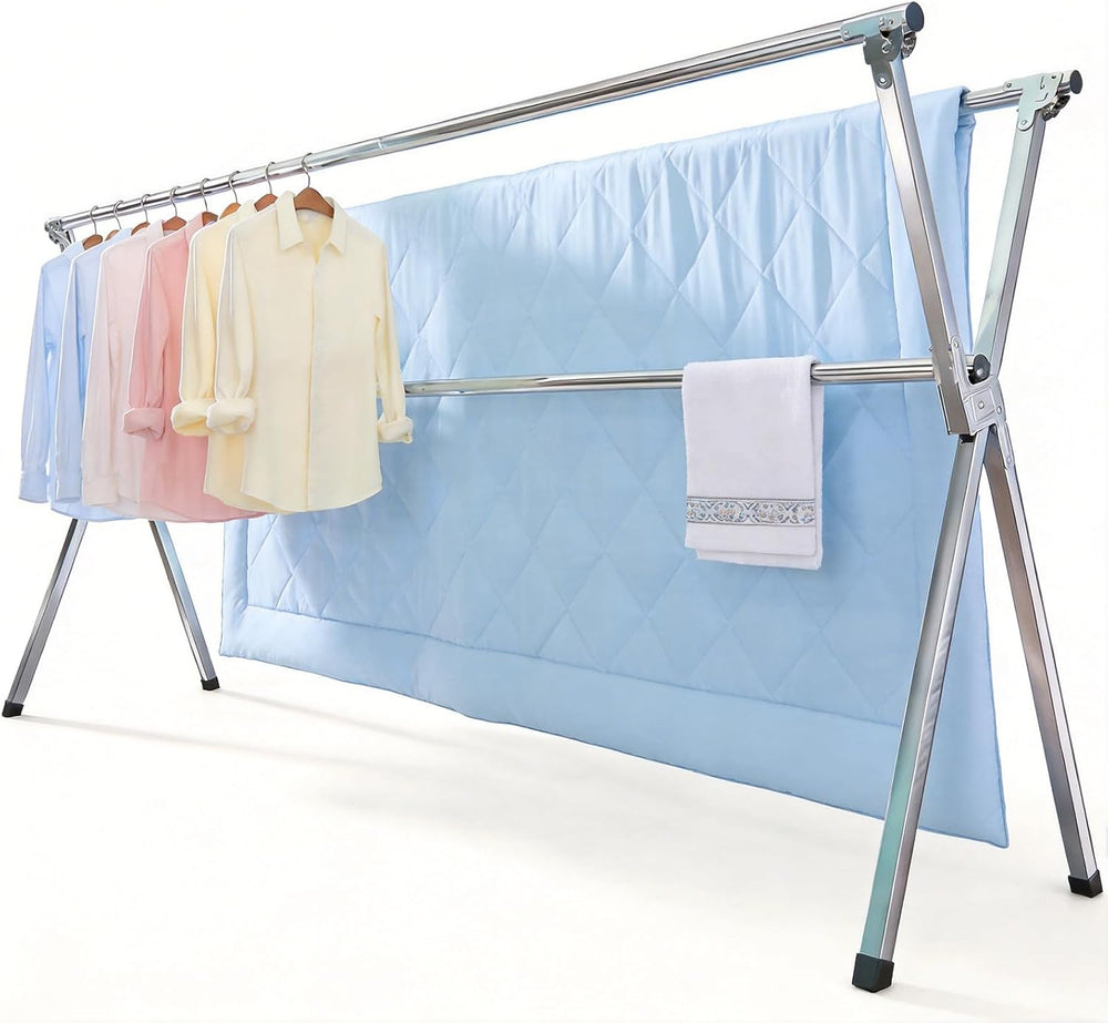 95" Clothes Drying Rack Folding Indoor Outdoor Drying Rack Clothing