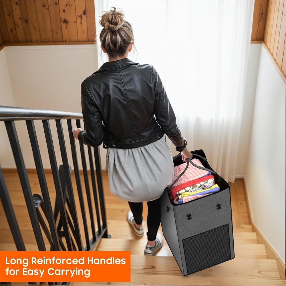 Laundry Hamper with Wheels, 150L Rolling Laundry Basket with Bag & Handles