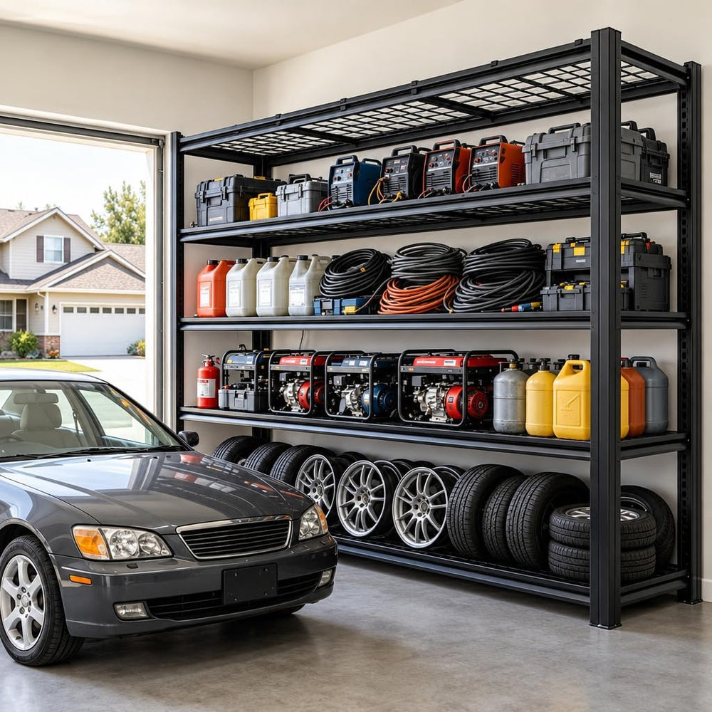 REIBII 60.1"W Heavy Duty Garage Shelving,3050LBS Metal Shelving For Shop