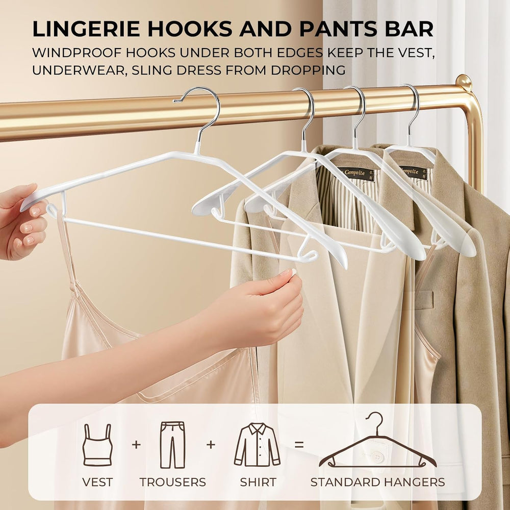 17.5 Inch Wide Shoulder Hangers for Sweater,Suit,20 Pack,White