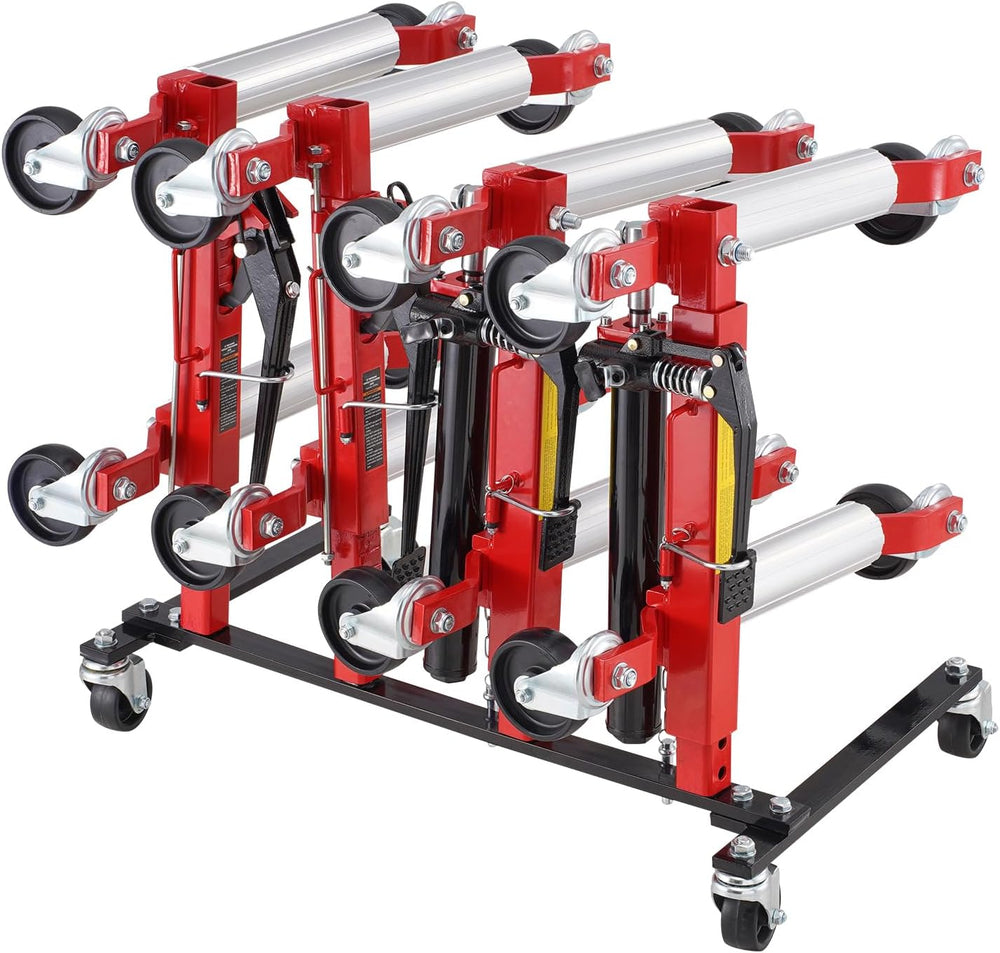 VEVOR Car Dolly Rack, Storage Rack with 360° Rotatable Wheels, Hydraulic Ratc...