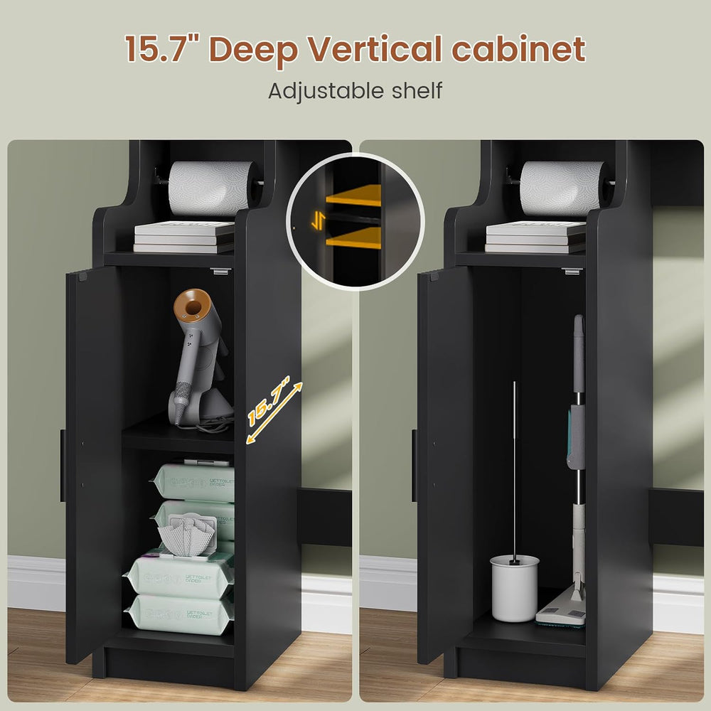 Itaar Arched Over The Toilet Storage Cabinet, 78.7" H Fluted Bathroom Or...