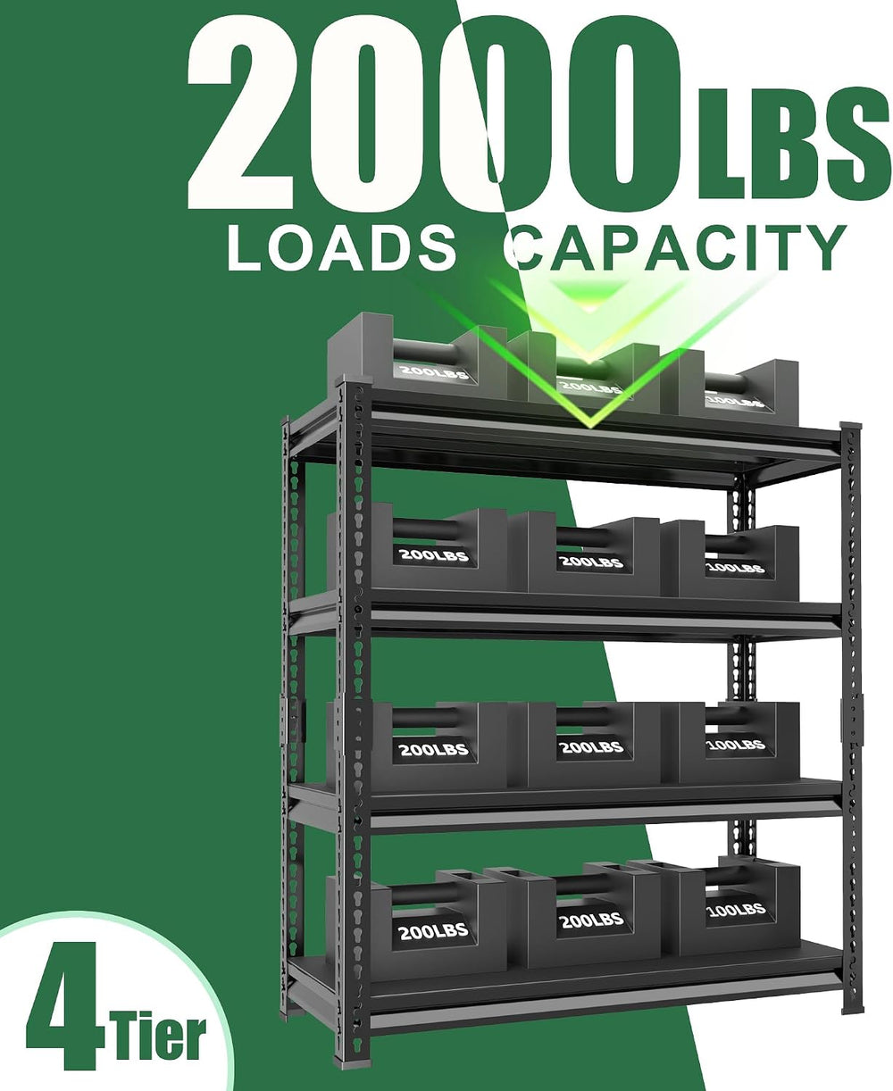 48" W Garage Shelving Heavy Duty,2000LBS Loads Adjustable Garage Storage...