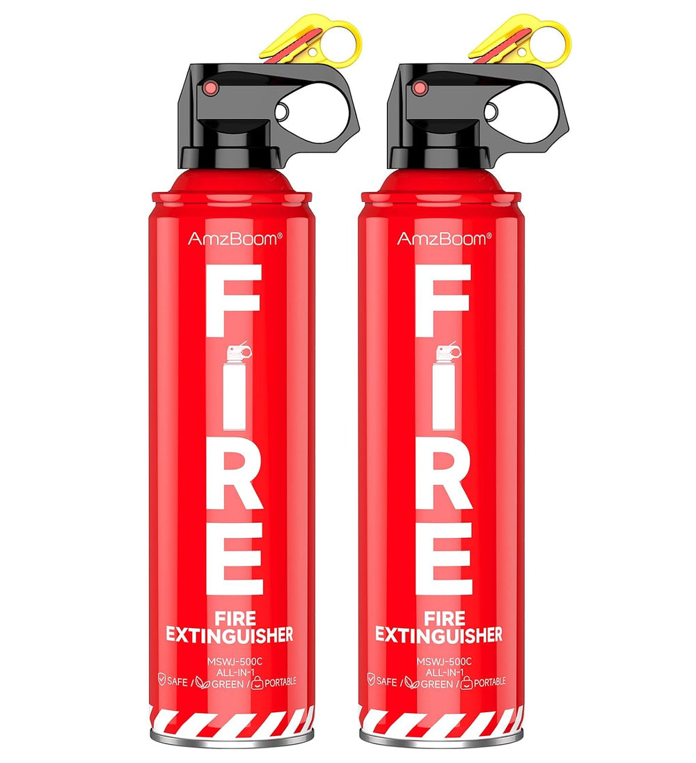 AmzBoom 2-Pack Fire Extinguisher for Home, Kitchen, Car, and Grill with Mount...