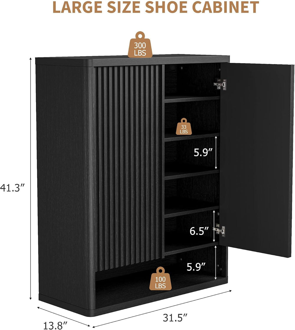 Garvee 31.5Inch Shoe Cabinet, Large Shoe Storage Cabinet with Adjustable Shel...