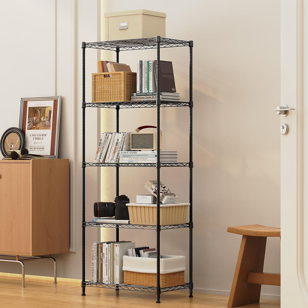 M MZG 1250 lbs 5 Tier Shelf Metal Storage Shelves Wire Rack Closet Organizers...