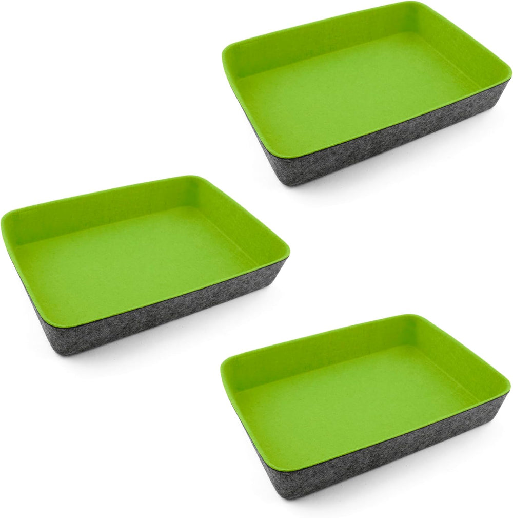 Three by Three Seattle 10.5x7.5 Felt Storage Bins, 3-Pack